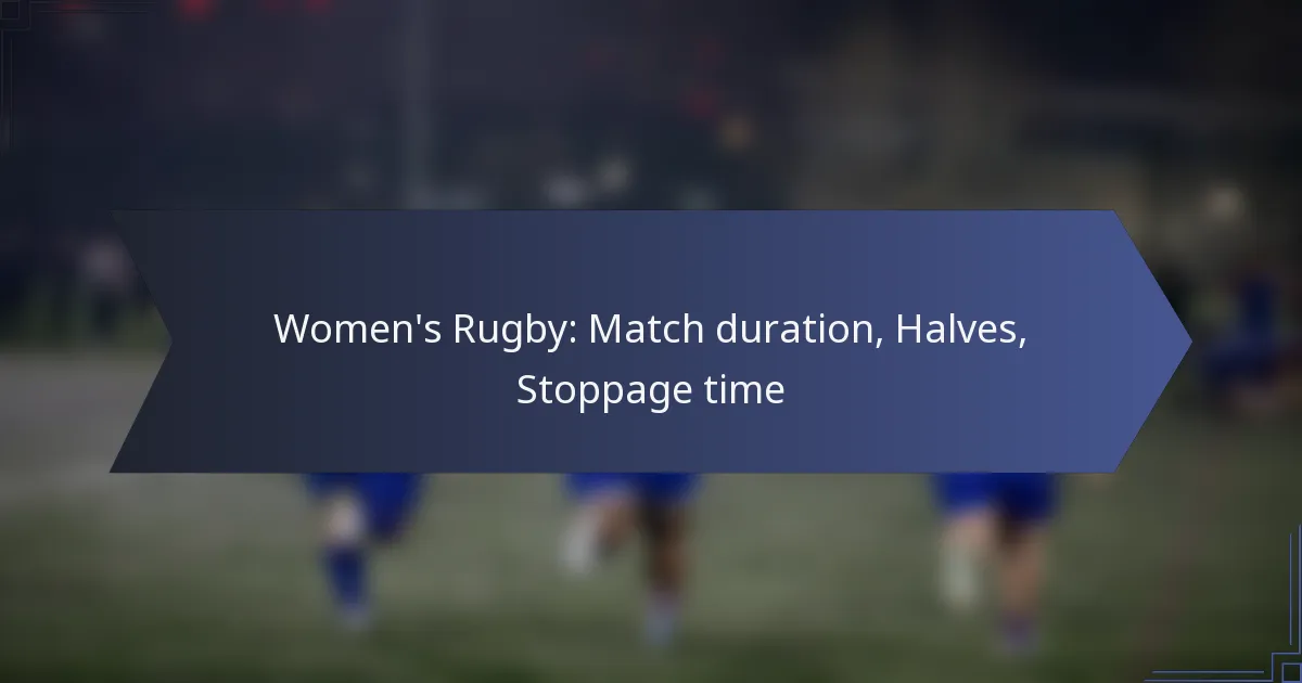 Sieviešu regbijs: Spēles ilgums, Pusstundas, Pārtraukuma laiks